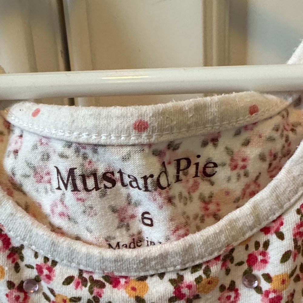 Mustard Pie Pink and Cream Floral Kids Matching Set - Picture 2 of 5